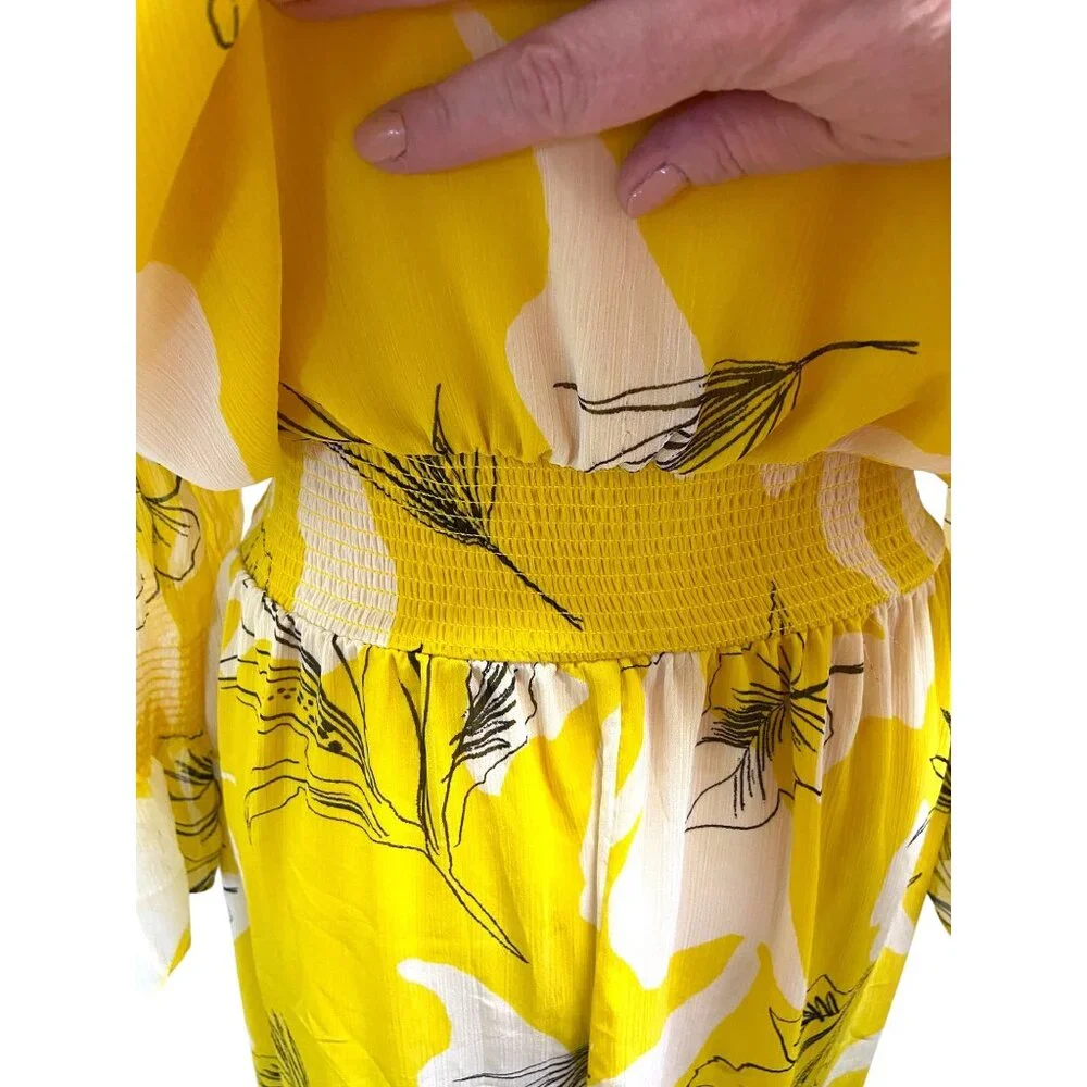Chico’s Off Shoulder Pineapple Maxi Dress Yellow Size 10 - Picture 12 of 15